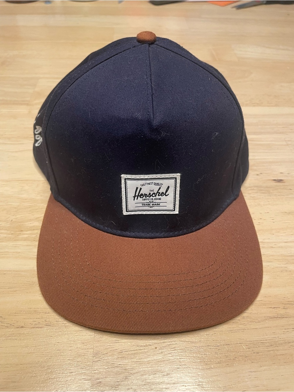Herschel Supply Company Men's Two-Tone Navy and Brown Snapback Cap